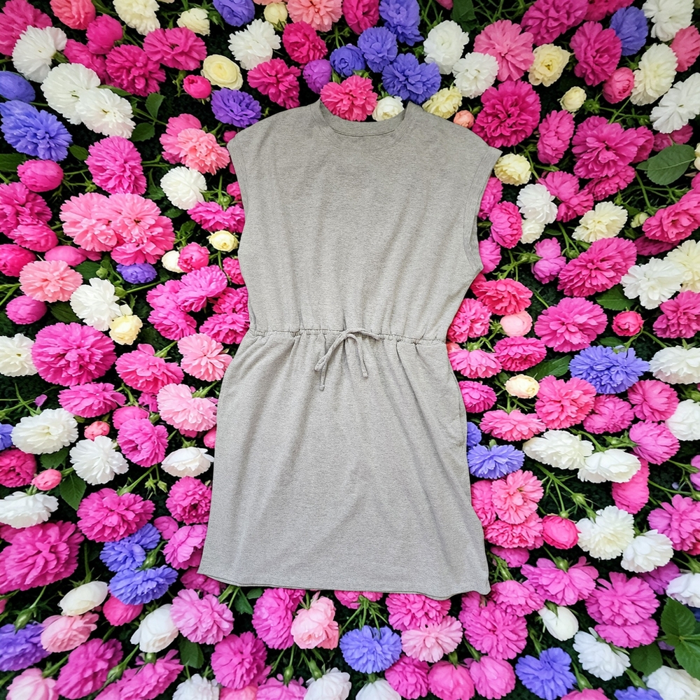 a new day Heather Gray Drawstring Waist Sleeveless Dress